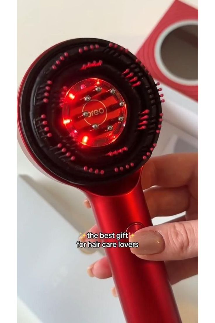 Electric Scalp Massager & Hair Care Brush with Red Light