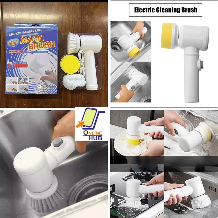 USB Charging 5 in 1 Magic Brush | Rechargeable Multi Function Hand Held Magic Brush | Kitchen Cleaning Brush | Kitchen Cleaner Brush
