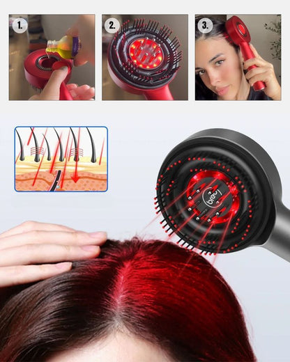 Electric Scalp Massager & Hair Care Brush with Red Light
